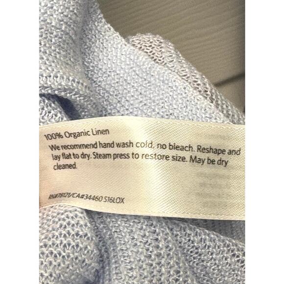 Eileen Fisher Sweater Light Blue Linen Sweater Loose Fit Open Knit Women’s XL - Picture 4 of 4